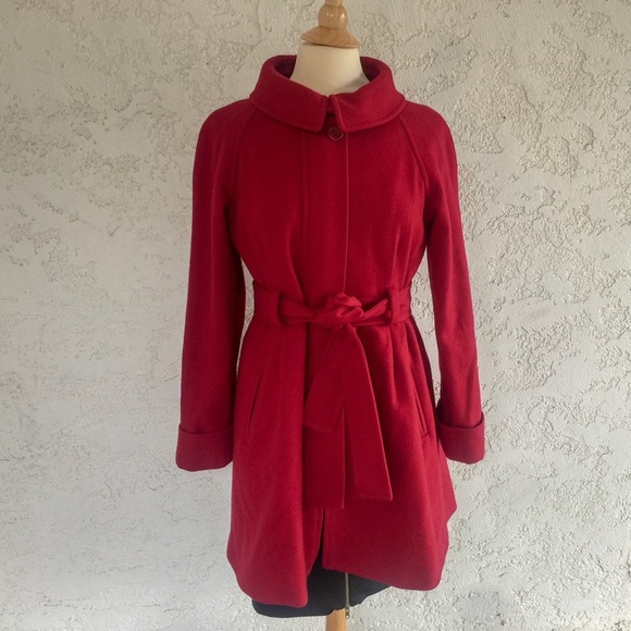 Theory Jackets & Blazers - Red Wool Theory Coat Collar 1960s Vibe